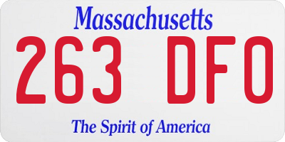 MA license plate 263DF0