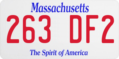 MA license plate 263DF2