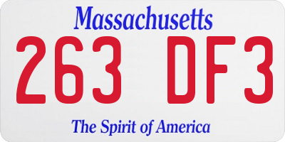 MA license plate 263DF3