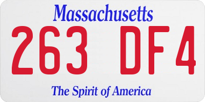 MA license plate 263DF4