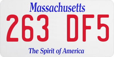 MA license plate 263DF5