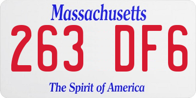 MA license plate 263DF6