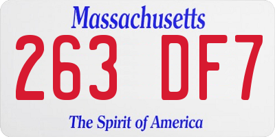 MA license plate 263DF7