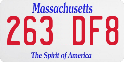 MA license plate 263DF8