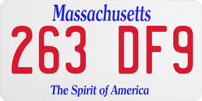 MA license plate 263DF9