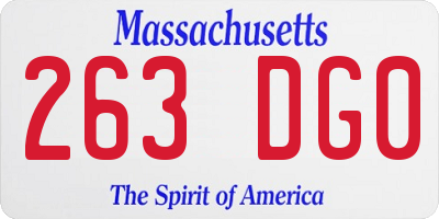 MA license plate 263DG0