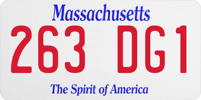 MA license plate 263DG1