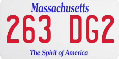 MA license plate 263DG2