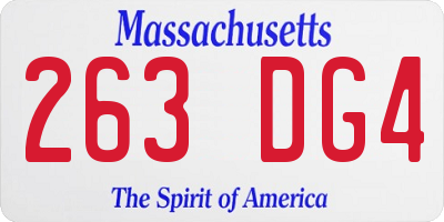 MA license plate 263DG4