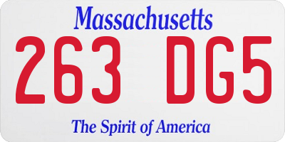 MA license plate 263DG5