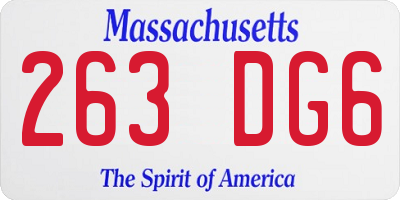 MA license plate 263DG6