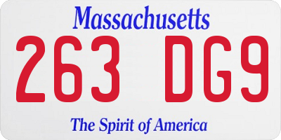 MA license plate 263DG9