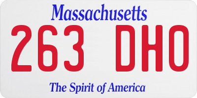 MA license plate 263DH0