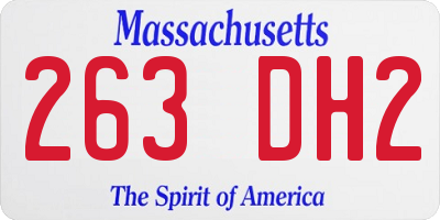 MA license plate 263DH2