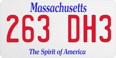 MA license plate 263DH3