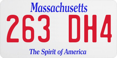 MA license plate 263DH4
