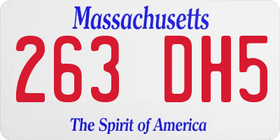 MA license plate 263DH5