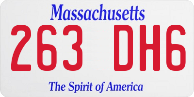 MA license plate 263DH6