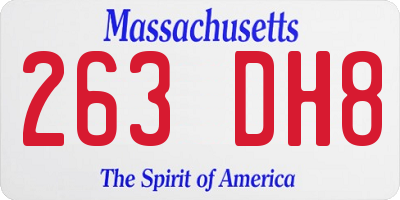 MA license plate 263DH8