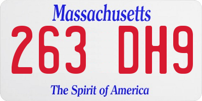 MA license plate 263DH9