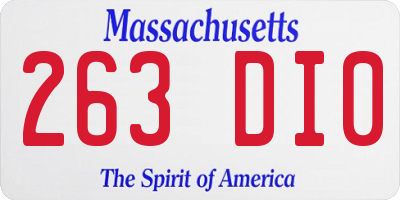 MA license plate 263DI0