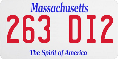 MA license plate 263DI2
