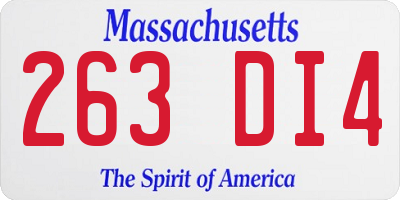 MA license plate 263DI4