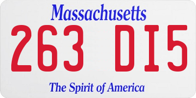 MA license plate 263DI5