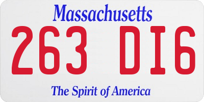 MA license plate 263DI6