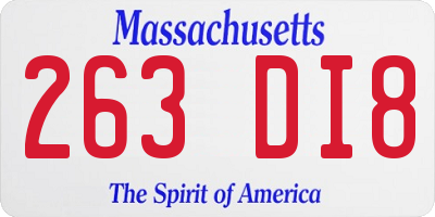 MA license plate 263DI8