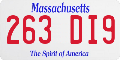 MA license plate 263DI9