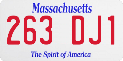 MA license plate 263DJ1