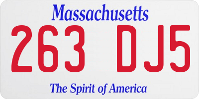 MA license plate 263DJ5