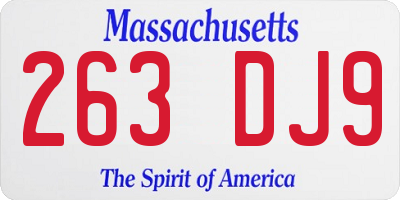 MA license plate 263DJ9