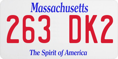MA license plate 263DK2