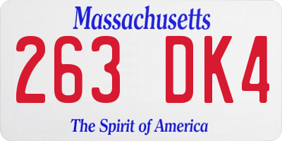MA license plate 263DK4