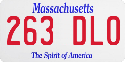 MA license plate 263DL0
