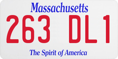 MA license plate 263DL1