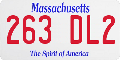 MA license plate 263DL2