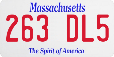 MA license plate 263DL5