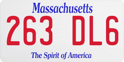 MA license plate 263DL6