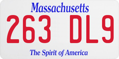 MA license plate 263DL9