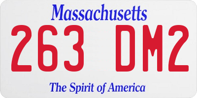 MA license plate 263DM2