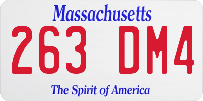 MA license plate 263DM4