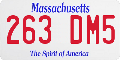 MA license plate 263DM5