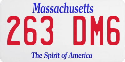 MA license plate 263DM6