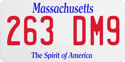 MA license plate 263DM9