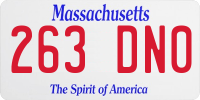 MA license plate 263DN0