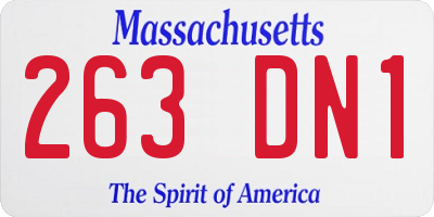 MA license plate 263DN1