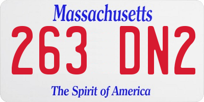 MA license plate 263DN2